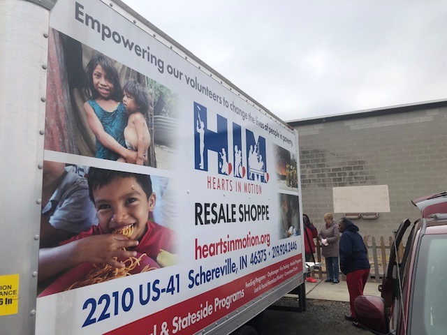MEC teams up with Hearts in Motion to hand out food and supplies to the homeless in East Chicago.