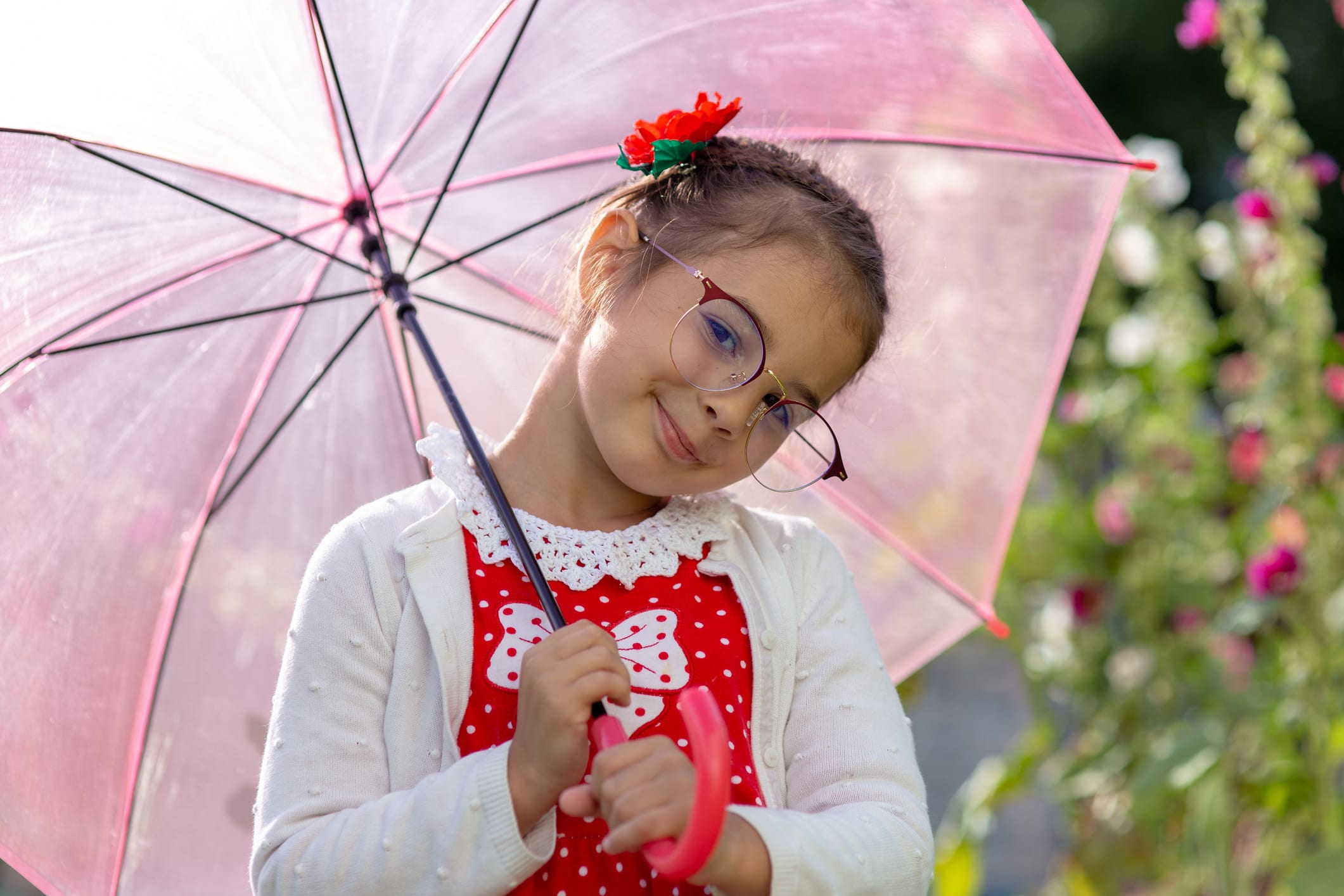 little girl with umbrella