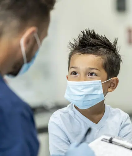 Child getting school physical